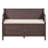 Rustic Solid Wood Entryway Storage Bench with Safety Hinge and Beige Cushion-1572780949