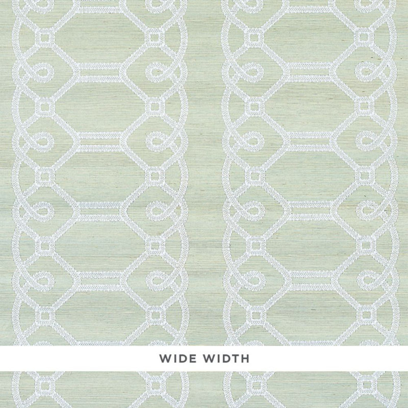 Ziz Embroidered Sisal Wallpaper, Mineral