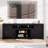 Farmhouse TV Stand for 75/80 Inch TVs, Long Entertainment Center with 4 Storage Drawers & 3 Open Shelf-1991668617