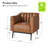 Yeilyn Industry 27.5" Wide Faux Leather Chair with Channel Tufting and Metal Leg-94883785