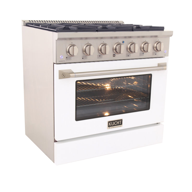 36" 5.2 Cu. Ft. Freestanding Gas, White, Natural Gas