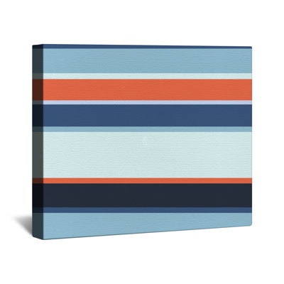 Toile de galerie à rayures bleues et orange dans de nombreuses tailles