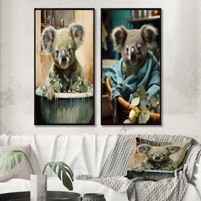 Ensemble de 2 décorations murales Koalas Laundry Time - Koala