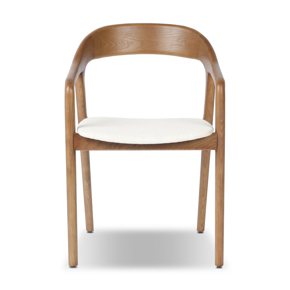 Kayla Genuine Leather Dining Armchair, Brown, Alcala Cream