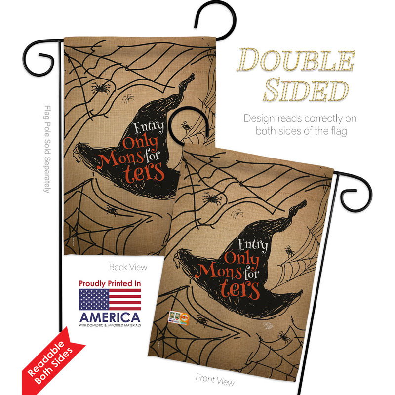 Double Sided 18.5 in. H x 13 in. W Polyester Halloween Garden flag