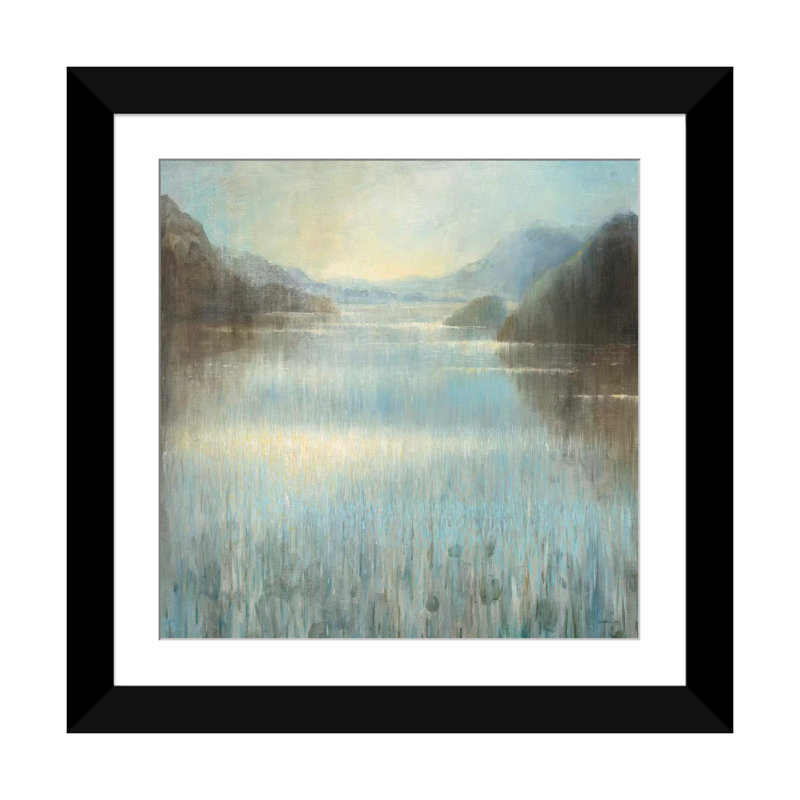«Through the Mist II», reproduction d'art sur toile, H 24 po x l 24 po x P 1 po, Papier d'art encadré noir, Blanc