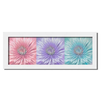 «Clematis Triptych» par Hal Halli. Impression sur papier - Montée et encadrée, taille de l'image