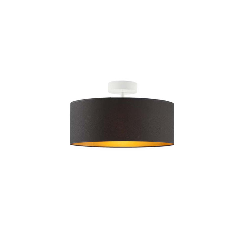 Geelke Fabric Semi Flush Mount, White, Black