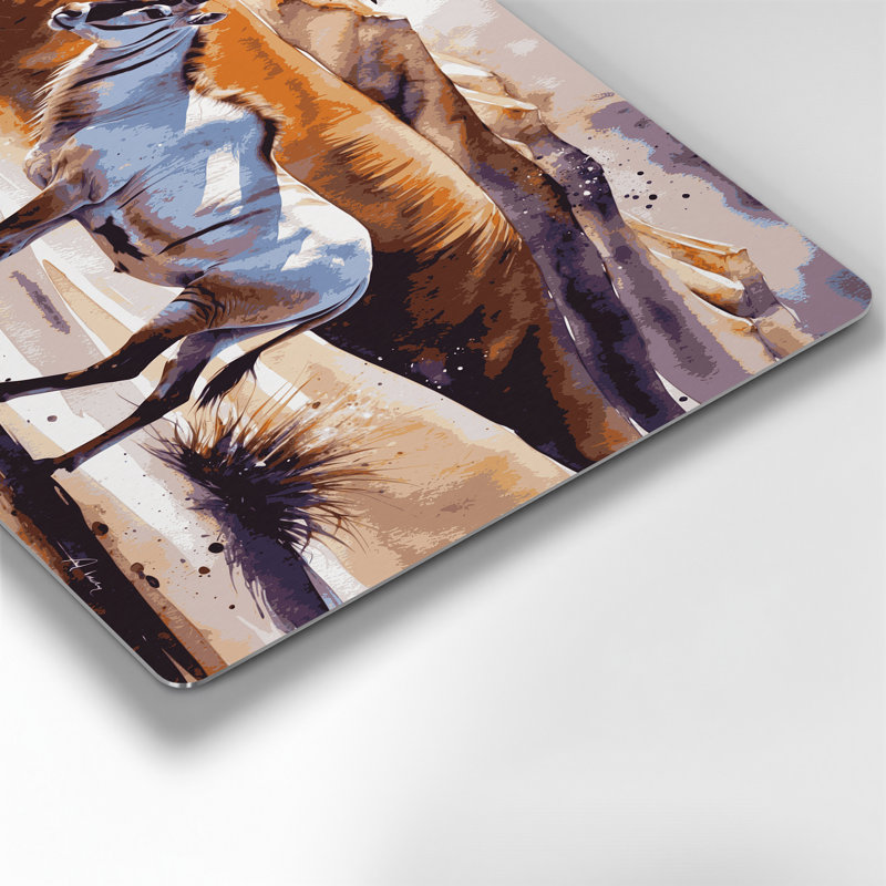 Art mural en métal Oryx de la faune sauvage, H 12 po x l 18 po