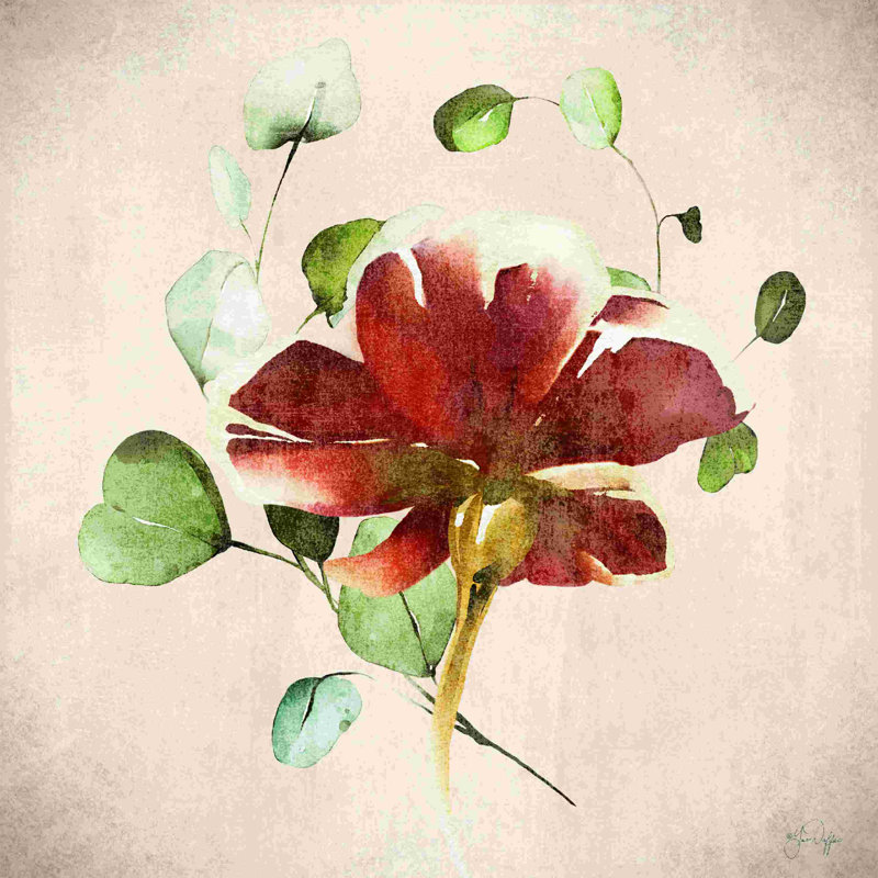 Étreinte florale rétro, H 12 po x l 12 po, Non, Toile tendue