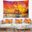 Bateau de paysage au coucher du soleil panorama tapisserie-28484185