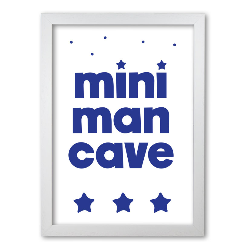 Mini Man Cave - Print, White Grain Frame, 42 cm H x 30 cm W x 5 cm D