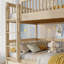 Lit superposé simple au-dessus de simple en bois de pin avec 2 tiroirs, convertible en 2 lits simples, lit superposé simple au-dessus de simple avec échelle et barrières de sécurité, naturel-681533852