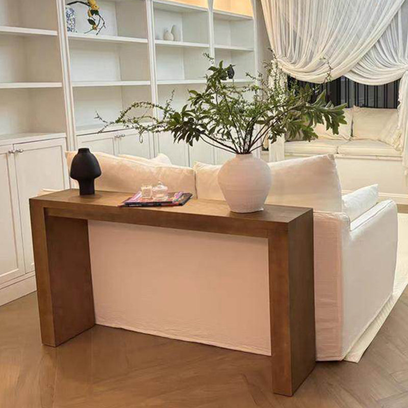 Console brun simple de style européen, H 31,5 po x l 70,9 po x P 11,8 po