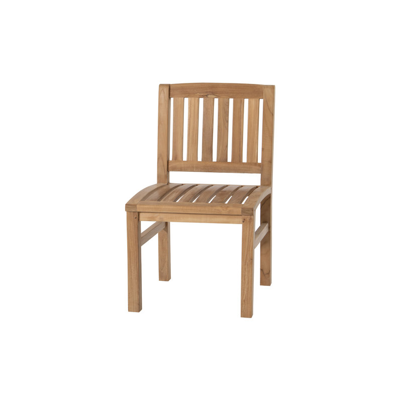 Huntington Fabric Mission Back Side Chair, Teak, White