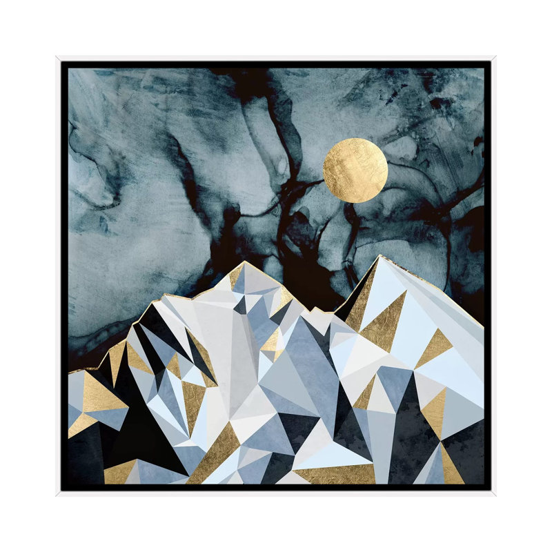Midnight Peaks - impression d'art graphique, Toile blanche encadrée, Aucun mat, H 18 po x l 18 po x 1,5 po