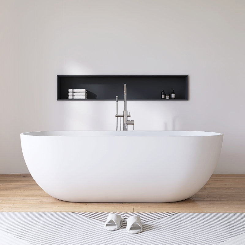 Baignoire de trempage à surface solide 69 po. X 30 po., Blanc mat