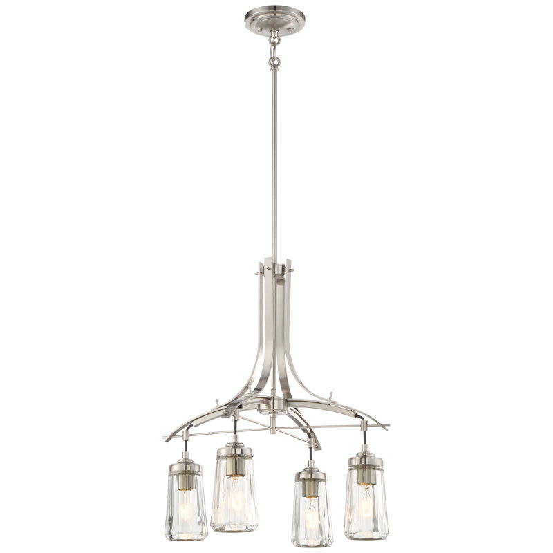Brayden Studio Omeara Brushed Nickel With Clear Chandelier