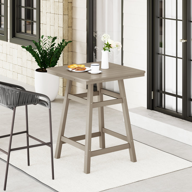 Table de bar extérieure carrée L 30,8 po x l 30,8 po Laguna, Brun clair