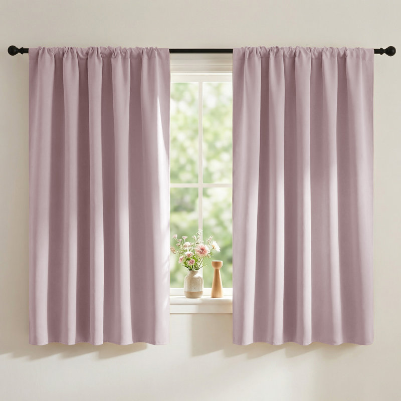 Blackout Curtains for Bedroom, Thermal Insulated Drapes Rod Pocket Privacy Protected Window Panels for Living Room, 2 Panels