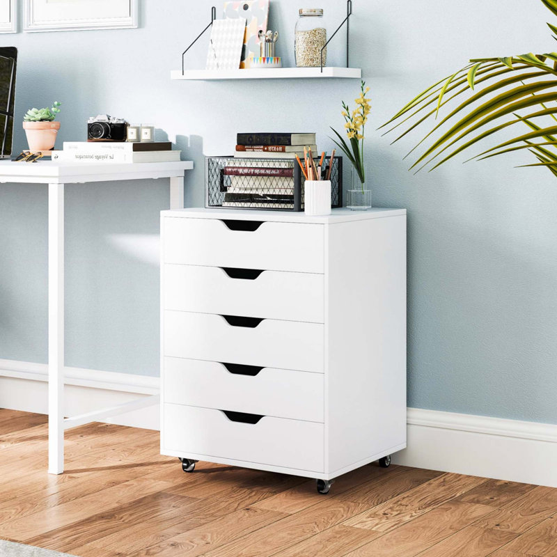 Izmir 5 -Drawer File Cabinet, White
