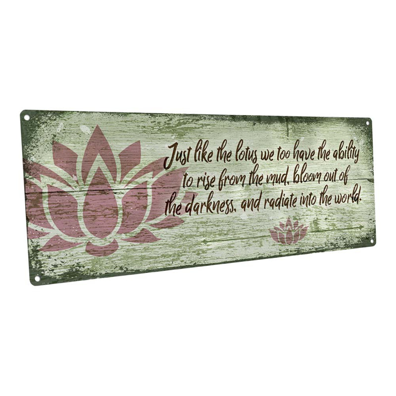 Lotus From Mud Sign, 5.9'' H x 15.75'' W x 0.04'' D