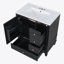 Meuble-lavabo 30 po avec lavabo, une porte avec tablette et trois tiroirs, porte à fermeture douce, noir-1239889742