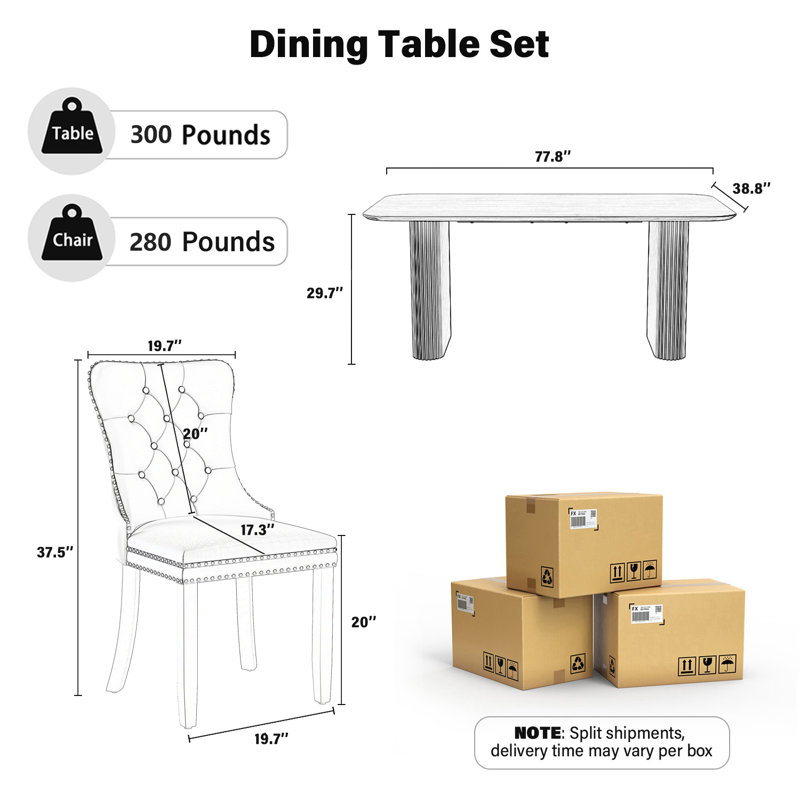 Rectangle Double Pedestal Dining Set with Cream Style Dining Table, 5, Olive Green