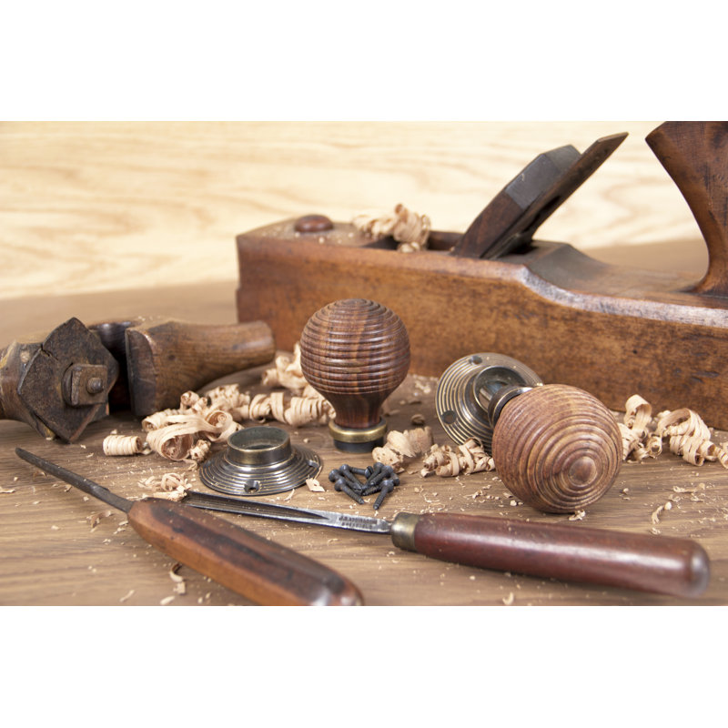 Beehive Door Knob, Rosewood / Aged Brass