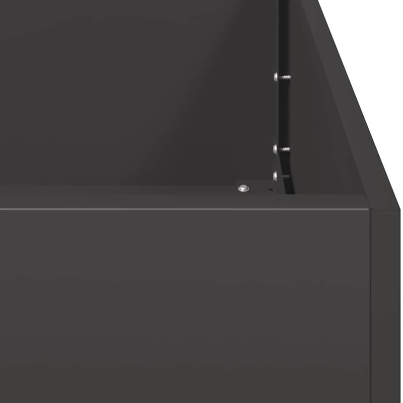 Grand pot de fleurs durable en acier laminé à froid vidaXL, H 31,5 po x l 39,4 po x P 39,4 po, Noir