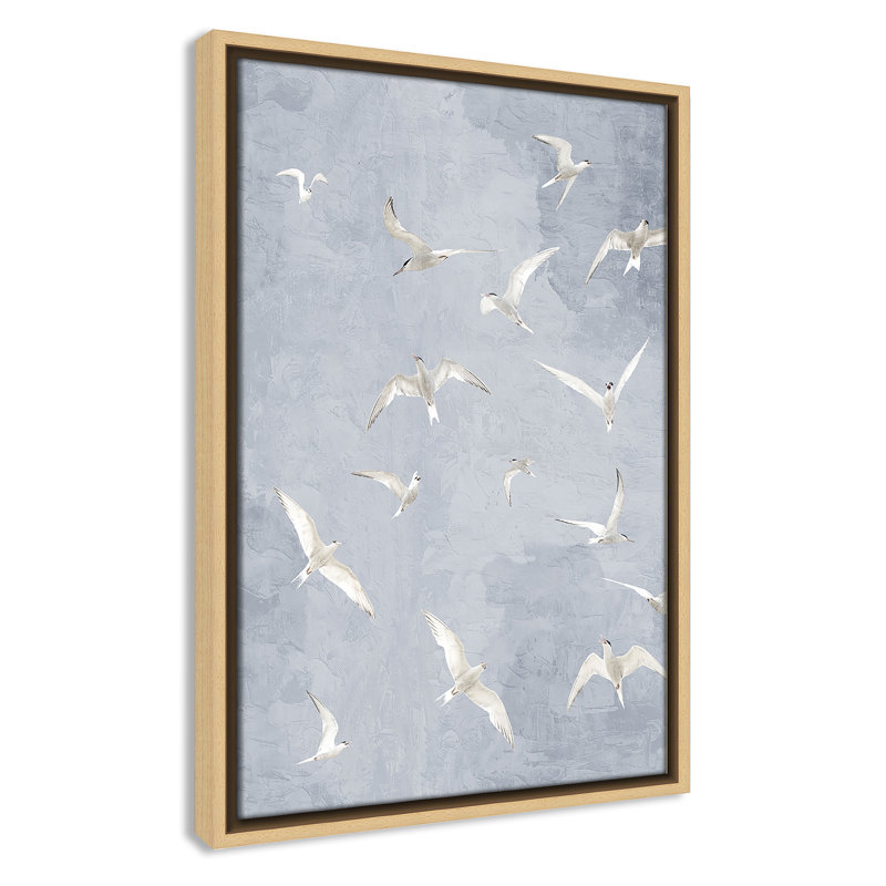«Flight Flight», impression grise par Kimberly Allen, L 13,5 po x H 19,5 po, Flotteur naturel