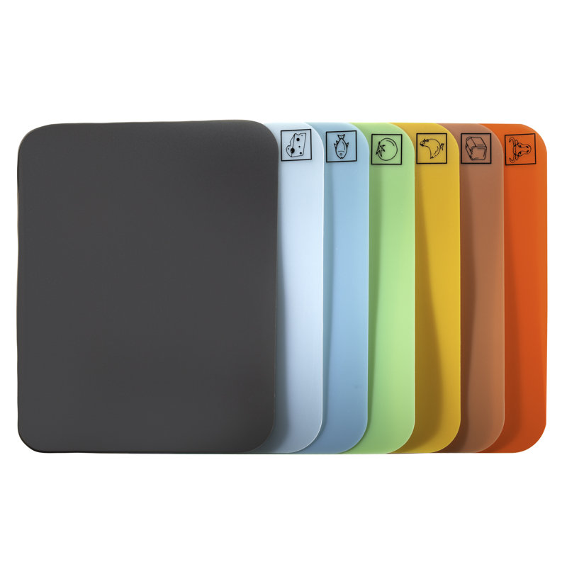 Bamboo Cutting Board with Color-Coded Flexible Mats Set