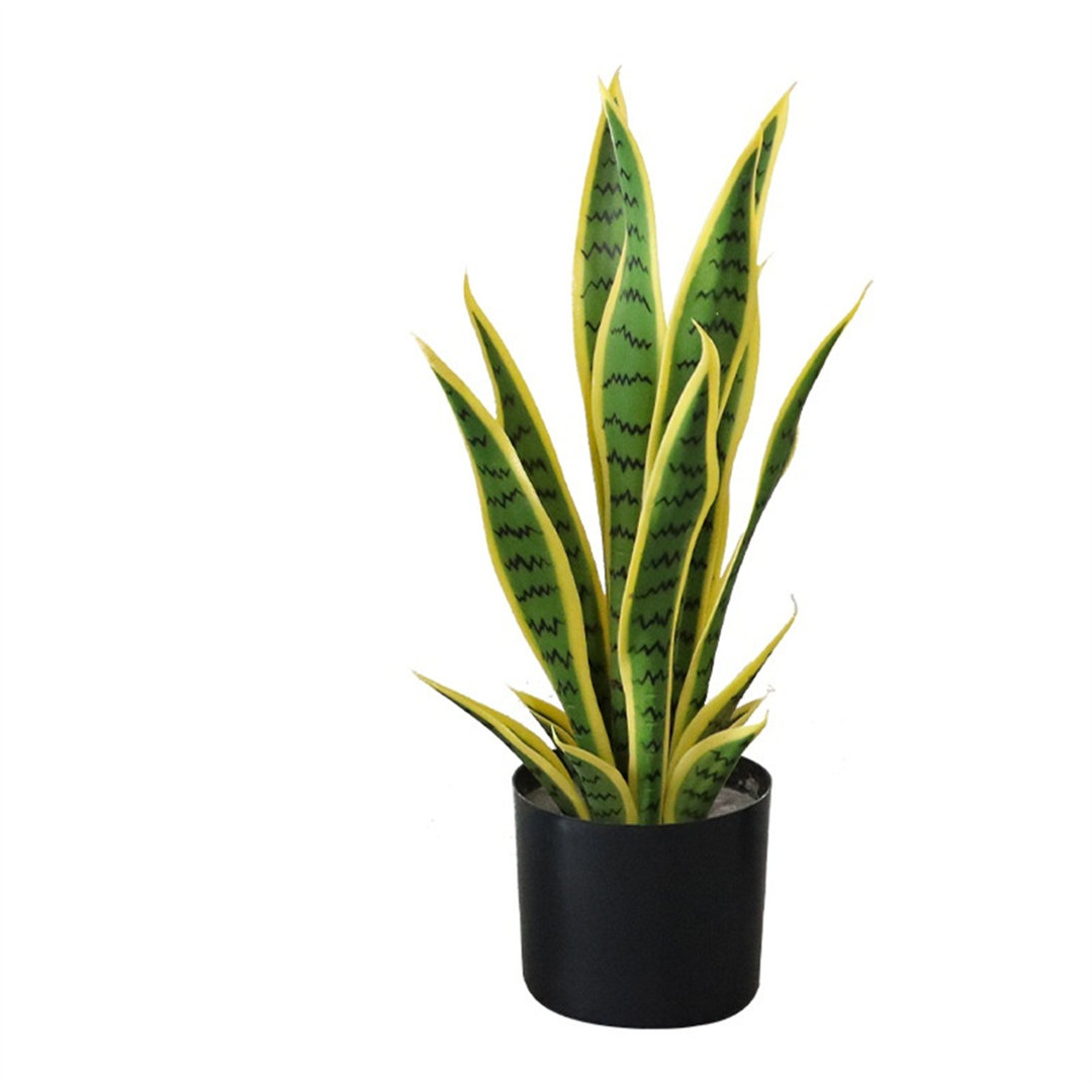 Fake Snake Plant, Faux Potted Artificial Snake Plant With Pot