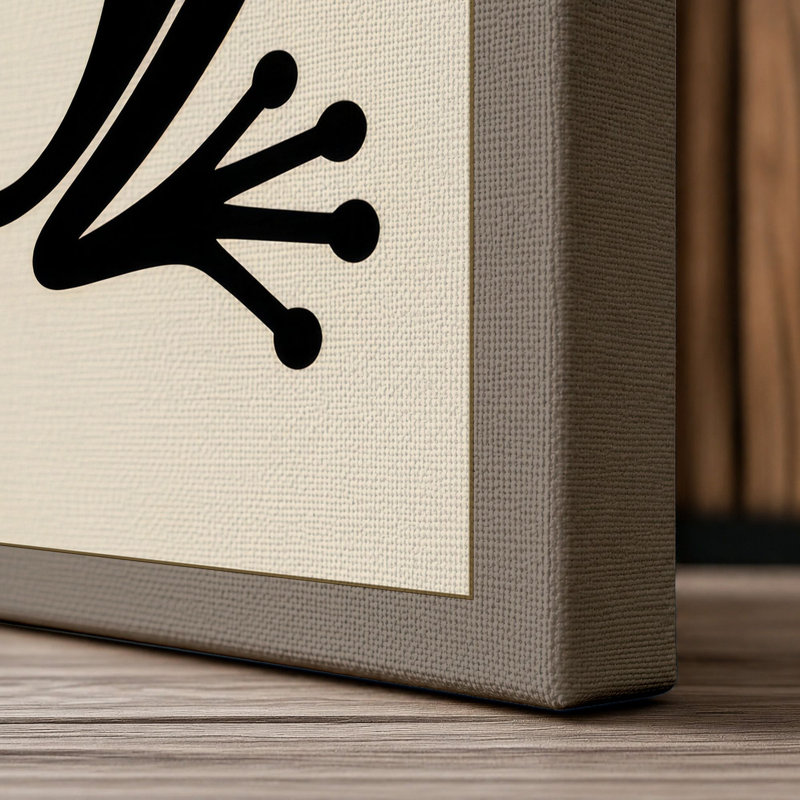 Frog Geometric - Wrapped Canvas, 36x24 - 91.4 x 61.0 cm, Taupe Border