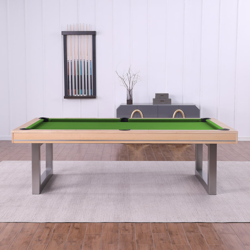 Table de billard en bois massif Harmony, 7 pi, Vert pomme, Chêne Naturel