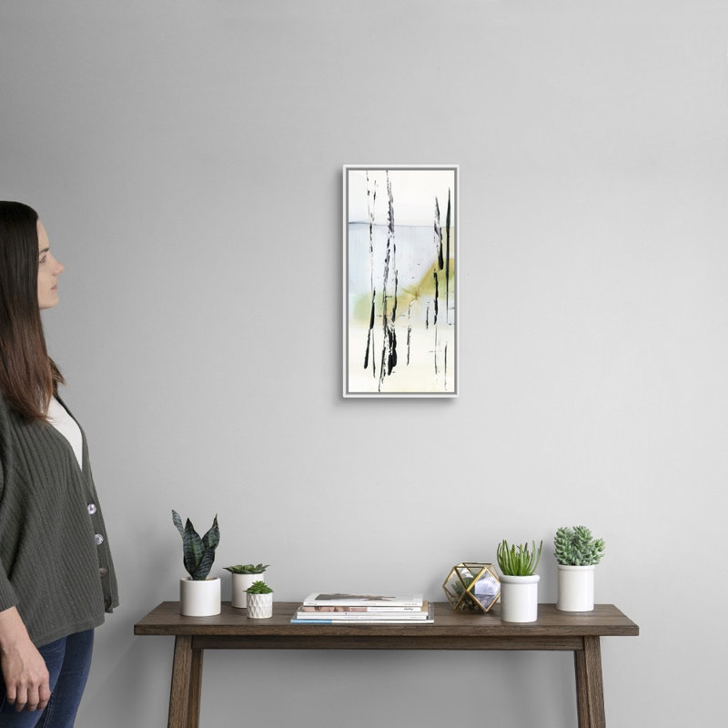 Art mural sur toile Bamboo Marsh III, Toile avec cadre blanc, H 20 po x l 10 po x P 1,75 po