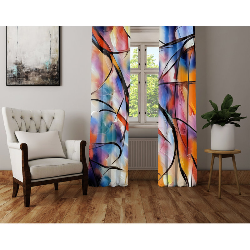 Paire de rideaux semi-transparents en polyester Denajah, L 40 po x L 61 po
