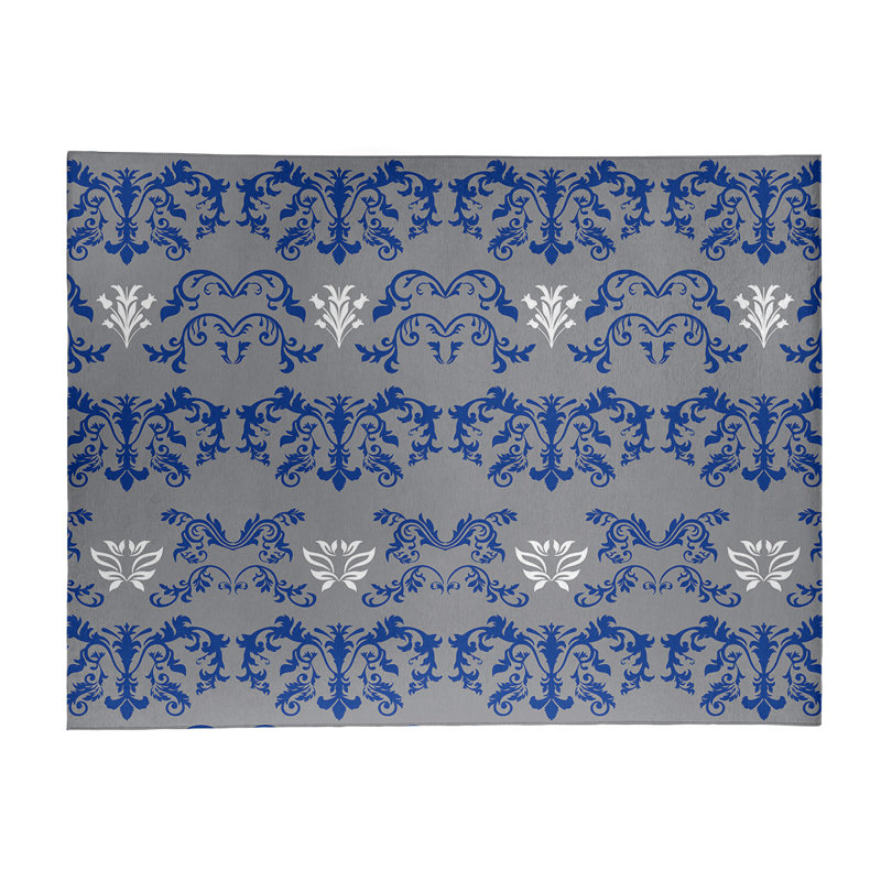 Damask Indoor Rug, Rectangle 9' x 12'