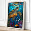 Turtle in Stained Glass Coastal - Wrapped Canvas-632274009-632274014