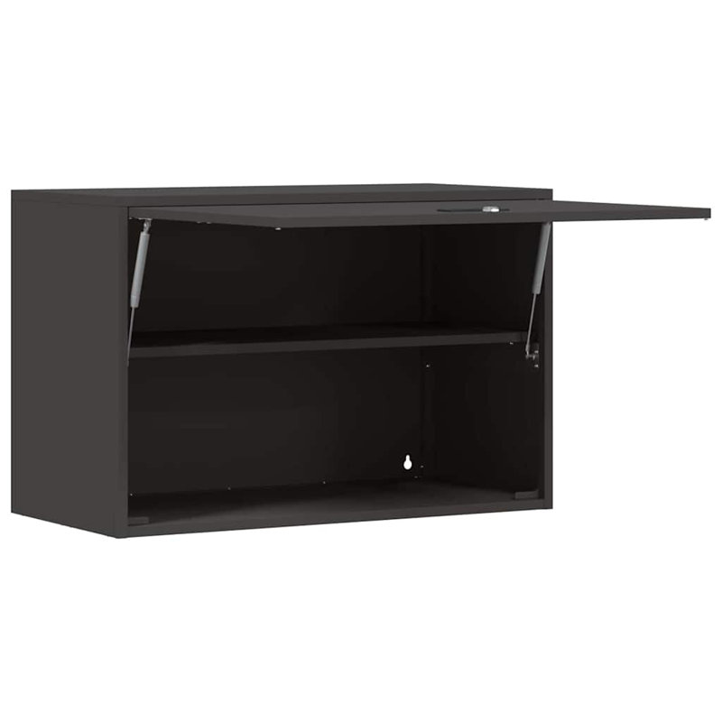 Powder Coated Steel Single Storage Cabinet ( H x W x D), 53cm H x 80cm W x 40cm D, Black