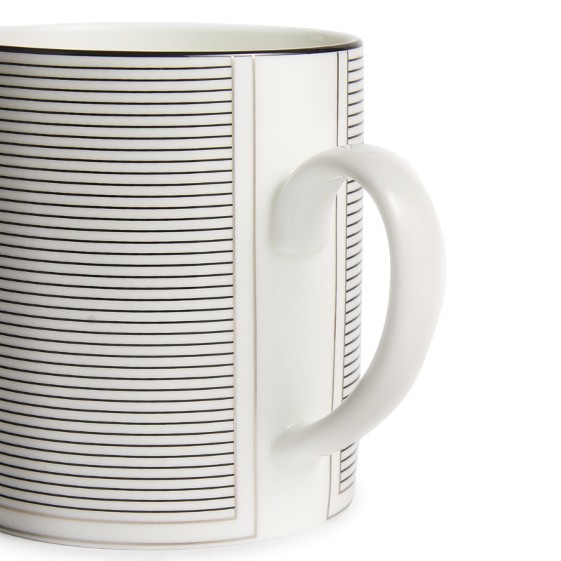 Vera Wang Luxe Graphite 15.5floz Mug, Stripe