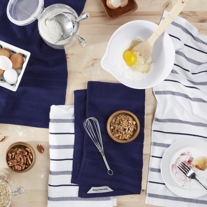 KitchenAid Albany Kitchen Towel 4-Pack Set, Milkshake Tan