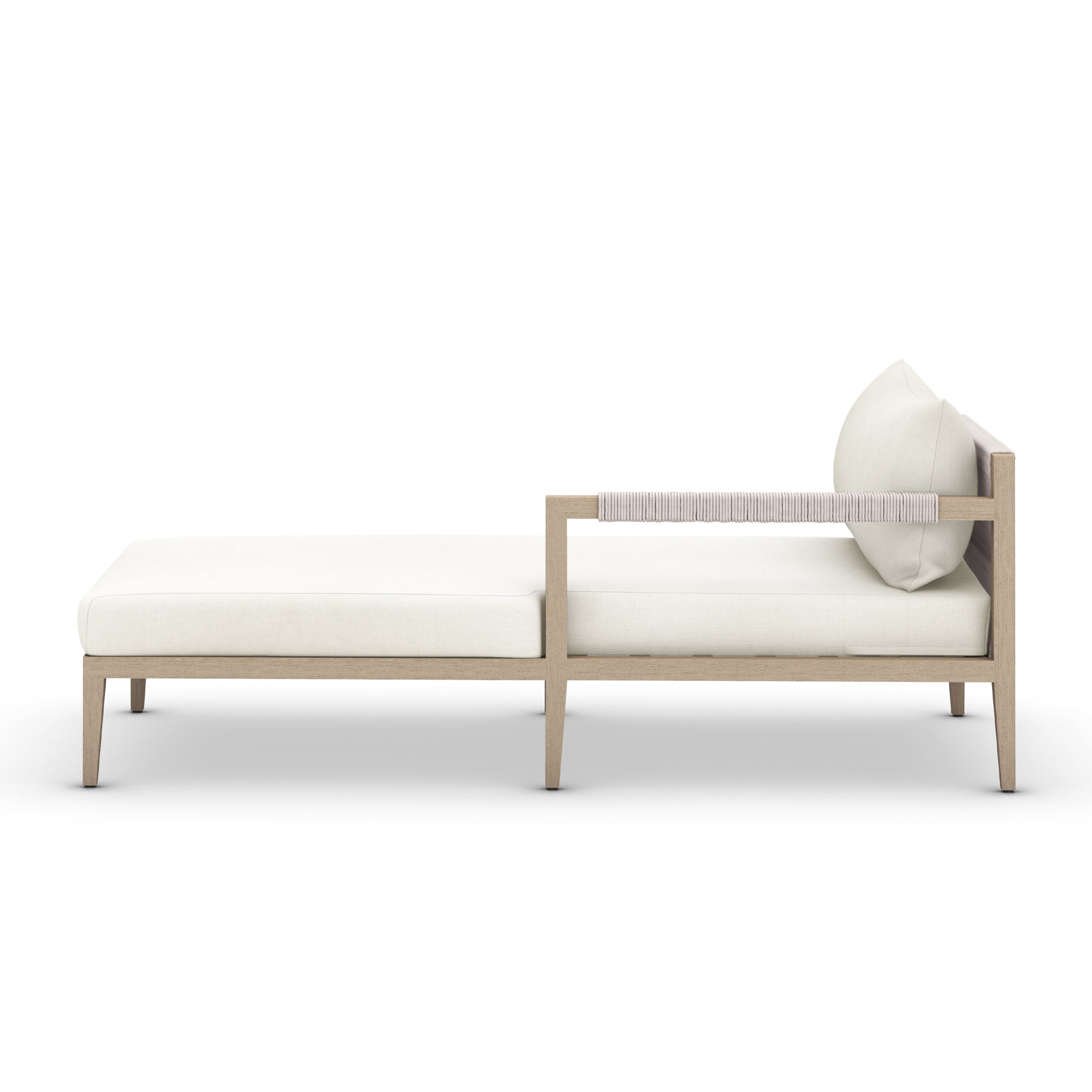 Nida 33'' Outdoor Aluminum Chaise Lounge, Bronze, Polyester Blend Ivory