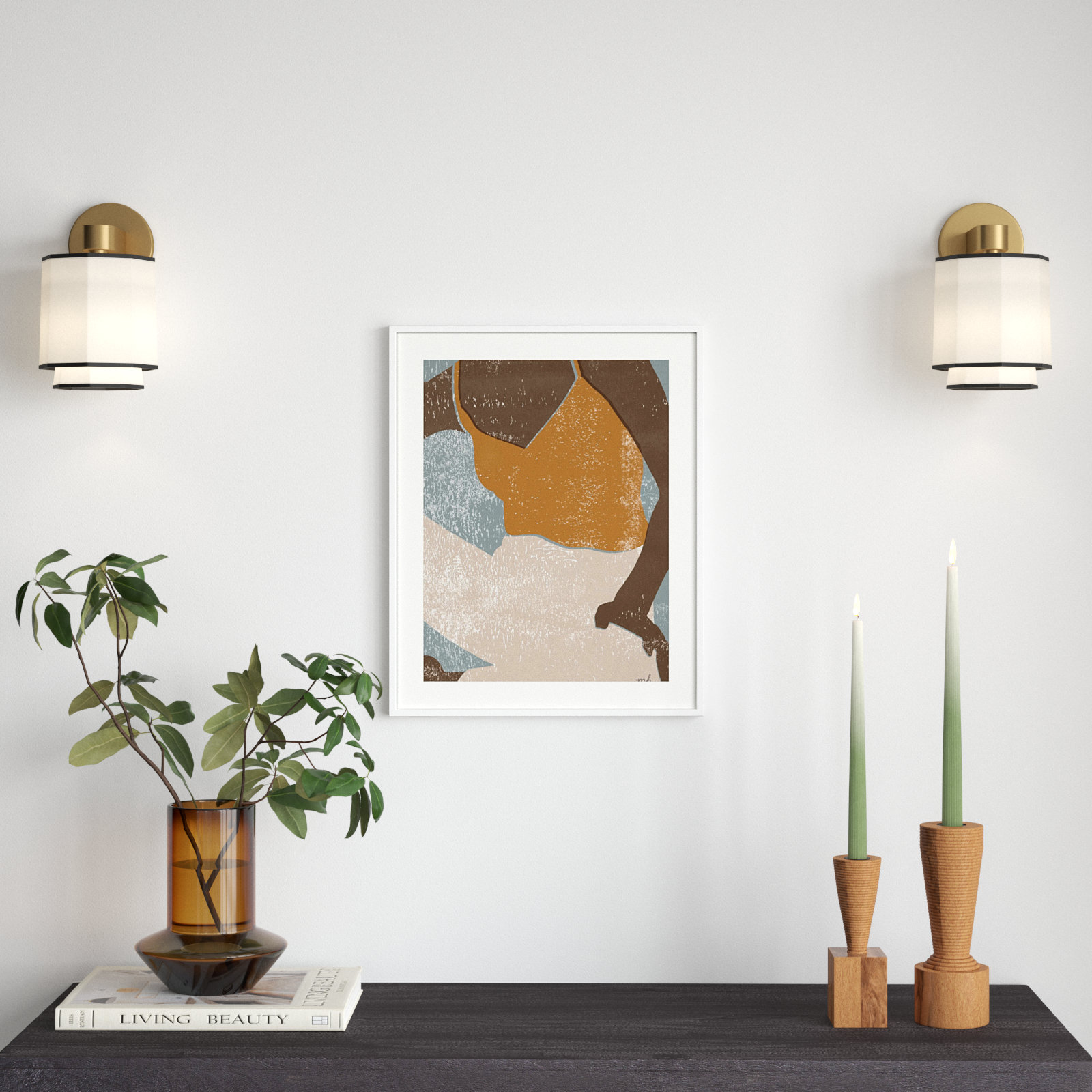 Casual III (Woman) by Moira Hershey, 21" H x 17" W, Black Framed Paper