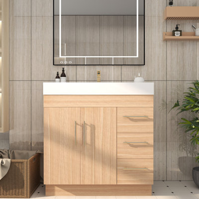 36" Single Bathroom Vanity Set with Drawers and Doors