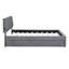Grand lit tapissier grand avec lit gigogne simple TG et aspect poli, molleton gris, structure stable-855917254-855917880