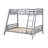 Gray Transitional Bunk Bed Featuring Reversible , 2 Underbed Drawers, Solid Wood Frame, Slat Design With Front - Access And Upper Rails, For A Quality Sleep-922224597-922224596