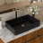 Black Ceramic Rectangular Vessel Bathroom Sink 24"X16" - Quality, Low Water Absorption, For Office Modern Smooth And Polished, Stain , Various Uses-65765273