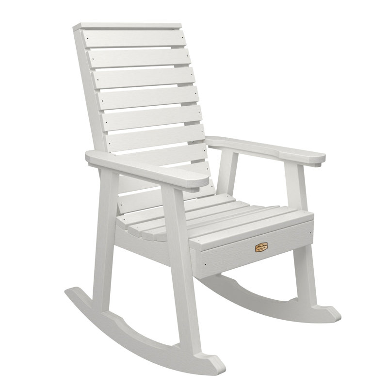 Chaise berçante en plastique Elisiah, Blanc