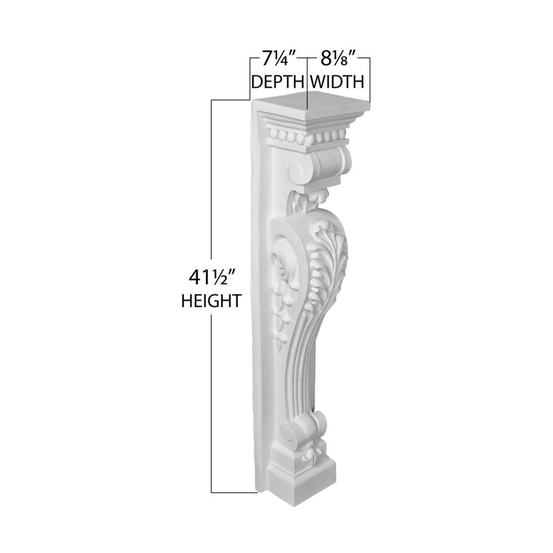 Large White Polyurethane Decorative Acanthus Corbel